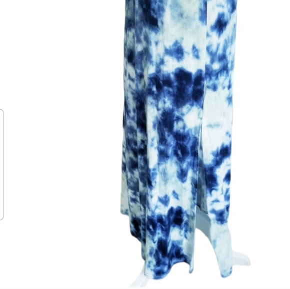 Halter Maxi Dress Tie Dye Side Slit Maxi Summer Dress - Picture 8 of 15